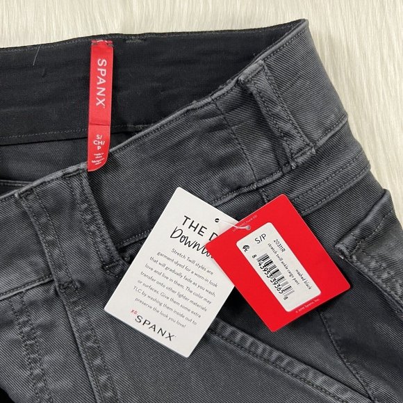Spanx Size Small Washed Black Gray Stretch Twill Ankle Cargo Pants - Picture 6 of 9